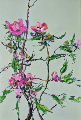 Rosen, Gemälde Nr. 2280 / Acryl auf Leinwand