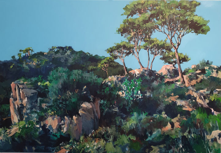 Felsenlandschaft bei Chia/Sardinien Gemälde Nr. 4142 / Acryl auf Leinwand