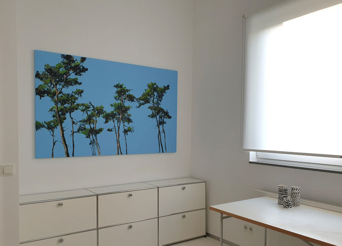 Kiefern in Arbeitszimmer Hessen / Acryl auf Leinwand