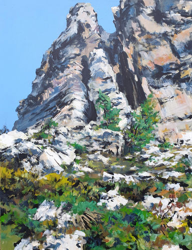 unter den cinque Torri, Dolomiten, Gemälde Nr. 9726 / Acryl auf Leinwand