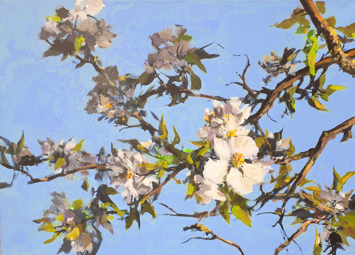 Apfelblüten, Gemälde Nr. 3666 / Acryl auf Leinwand
