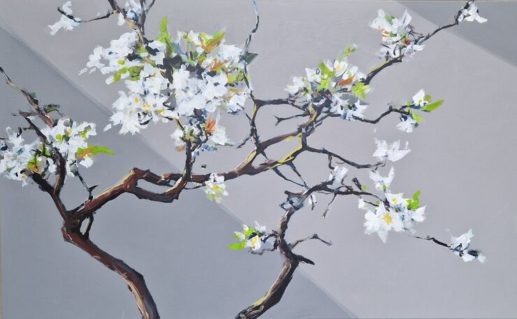 Kirschblüten, Gemälde 6591 / Acryl auf Leinwand
