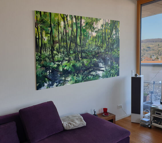 Moor im Darsswald, Gemälde Nr. 6756 Wohnraum Basel / Acryl auf Leinwand
