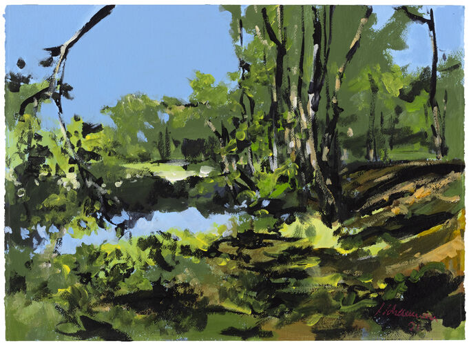 Im Wisenttal bei Regensburg, Werknr. 3133 / Acryl auf Karton