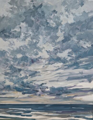 Himmel über Ostsee , Gemälde 9504 / Öl auf Holz