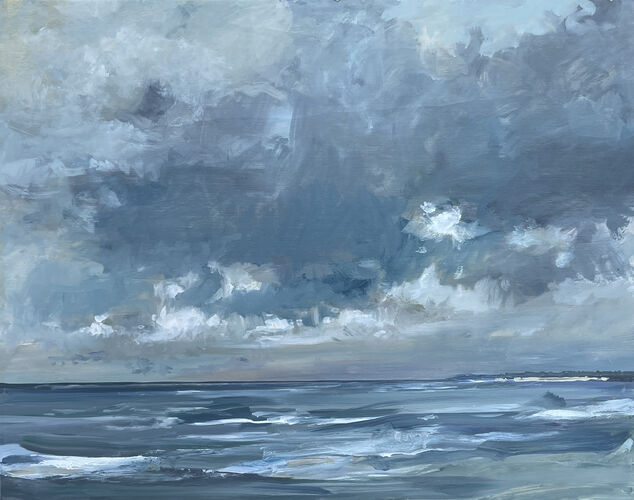 Himmel über der Ostsee, Gemälde Nr. 9506 / Öl auf Holz