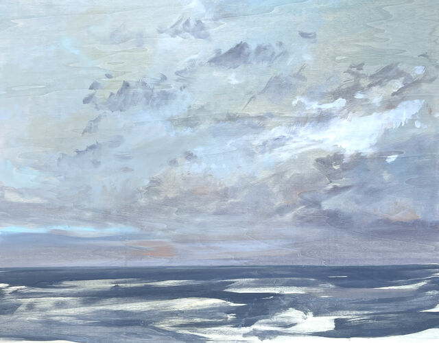 Wolken über der Ostsee, Werknr. 9507 / Öl auf Holz