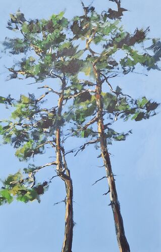 Kiefern, Gemälde 5902 / Acryl auf Leinwand