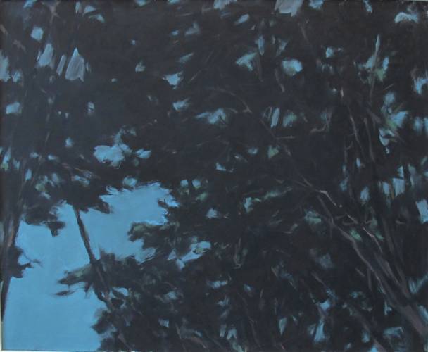 Dunkler Kiefernwald, Gemälde 0107 / Öl auf Leinwand