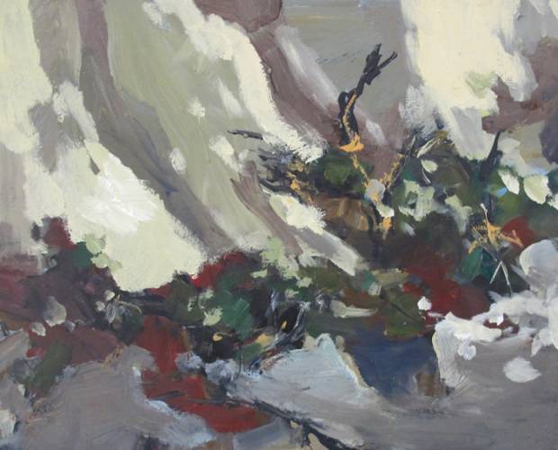 Steilküste Ahrenshoop, Gemälde 3589 / Acryl auf Malplatte