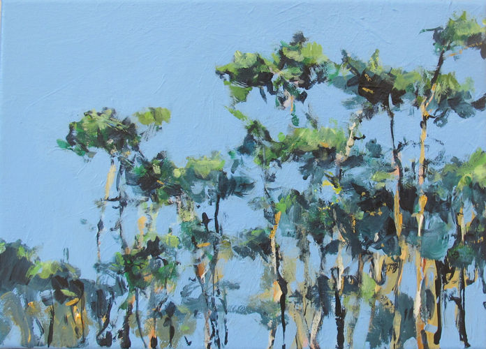 Kiefern, Gemälde Nr. 7470 / Acryl auf Leinwand