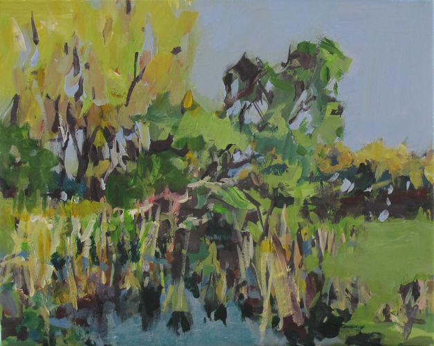 Teich, Gemälde Nr. 9688 / Acryl auf Leinwand