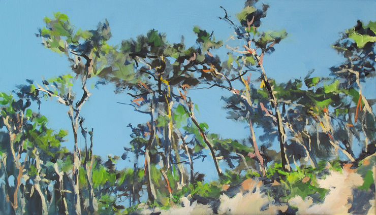 Bäume am Weststrand, Gemälde No. 9620 / Acryl auf Leinwand
