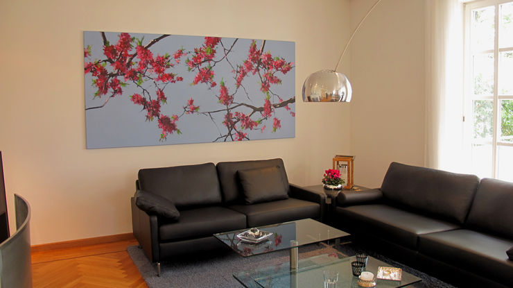 Kirschblüten, Gemälde 4350 Privathaus / Acryl auf Leinwand