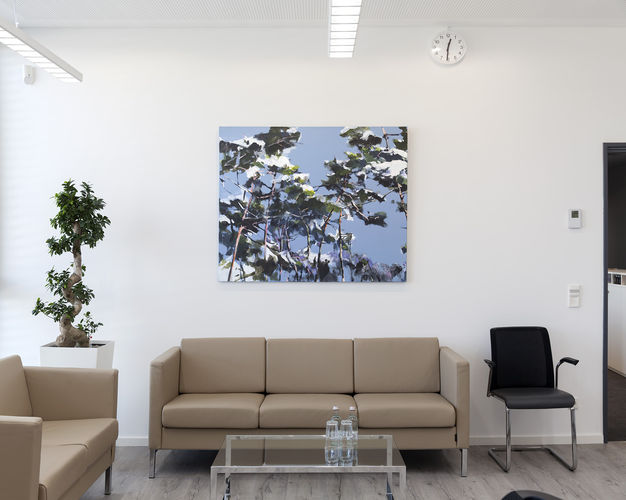 Winterkiefern, Gemälde 5226 in Büro Firma Bayern / Acryl auf Leinwand